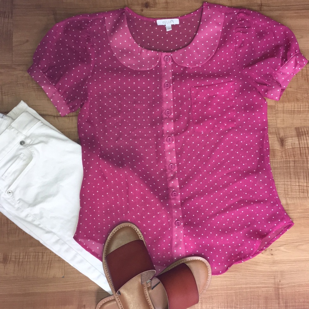 Delia’s Sheer Button-Down